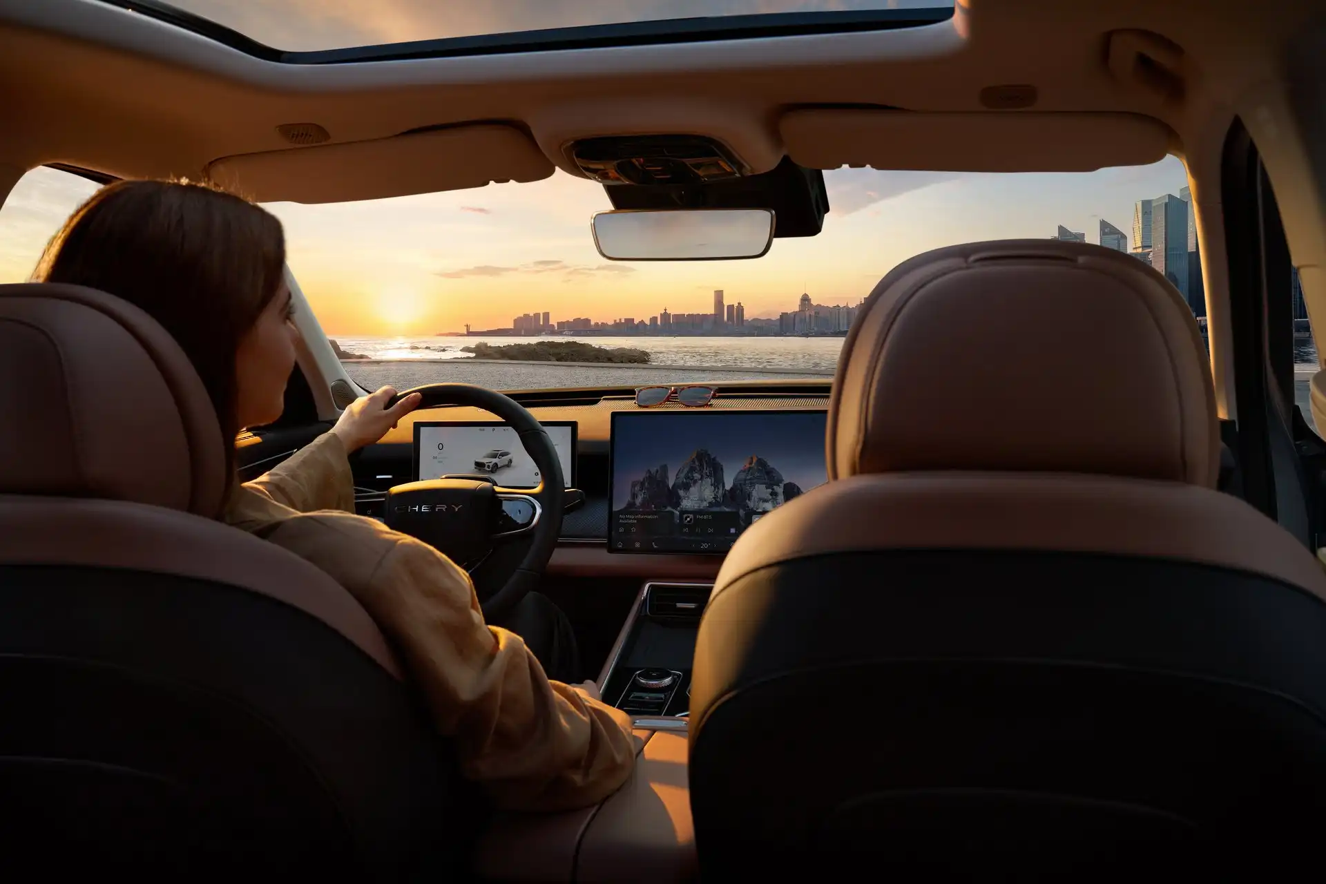 tiggo 9 phev interior sunset cheryromania